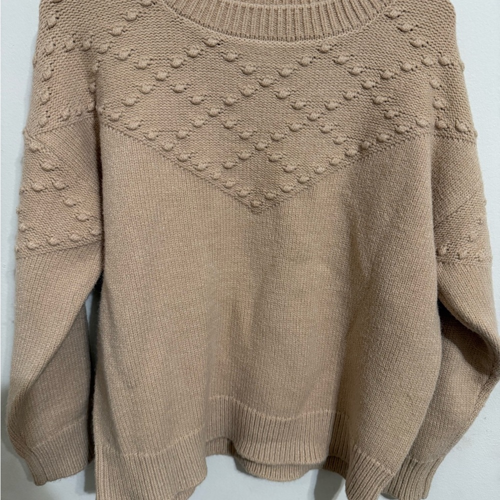 Rylee + Cru Textured Knit Tan Sweater